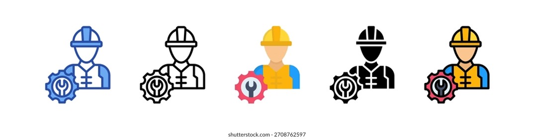 Industrietechniker Symbol Multi Style Illustration