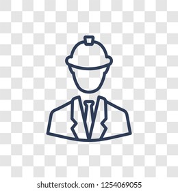 industrial Engineer icon. Trendy linear industrial Engineer logo concept on transparent background from Industry collection