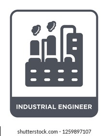 industrial engineer icon vector on white background, industrial engineer trendy filled icons from Industry collection, industrial engineer simple element illustration