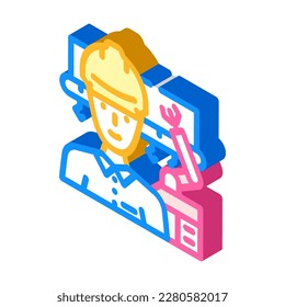 industrial engineer isometric icon vector. industrial engineer sign. isolated symbol illustration