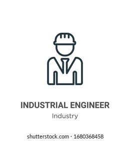 Industrial engineer outline vector icon. Thin line black industrial engineer icon, flat vector simple element illustration from editable industry concept isolated stroke on white background