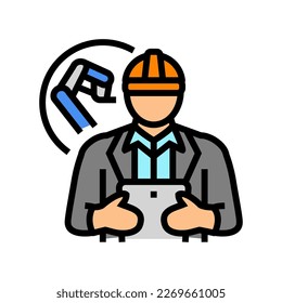 vector de icono de color de ingeniero industrial. signo de trabajador de ingeniería industrial. ilustración de símbolo aislado