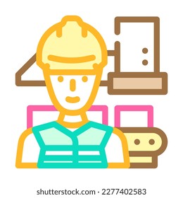 industrial engineer worker color icon vector. industrial engineer worker sign. isolated symbol illustration