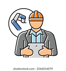 industrial engineer worker color icon vector. industrial engineer worker sign. isolated symbol illustration