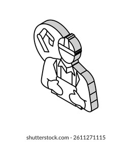 industrial engineer worker isometric icon vector. industrial engineer worker sign. isolated symbol illustration