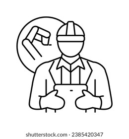 industrial engineer worker line icon vector. industrial engineer worker sign. isolated contour symbol black illustration