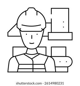 industrial engineer worker line icon vector. industrial engineer worker sign. isolated contour symbol black illustration