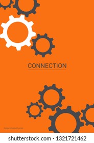 Industrial engineering background. Wheels and cogs colorful gear layout. Grey and white flat design. Vector minimal flat page. Graphic template. Industrial engineering background design.