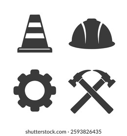 Industrial Engineering Maintenance and Construction Logo Design set.	