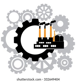 Symbole für das Management von Industrieanlagen.