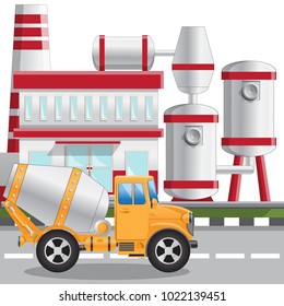 Empresa industrial. Vista lateral. Aislado sobre fondo blanco. Ilustración vectorial.