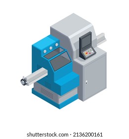 Industrial equipment composition with isolated image of factory appliance on blank background vector illustration