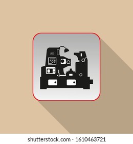 Industrial equipment. Conditional sign. Vector icon.