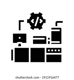 industrial equipment debugging glyph icon vector. industrial equipment debugging sign. isolated contour symbol black illustration