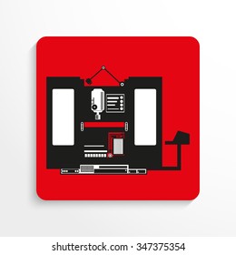 Industrial equipment. Machine. Vector icon.