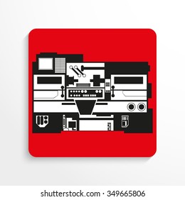 Industrial equipment. Machine. Vector icon.