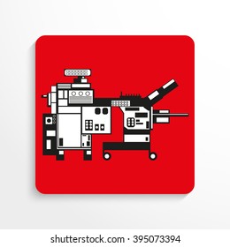 Industrial equipment. Machine. Vector icon.
