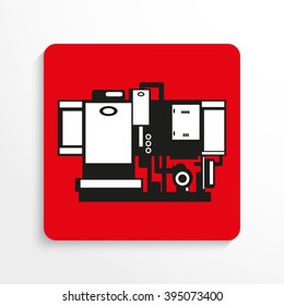 Industrial equipment. Machine. Vector icon.