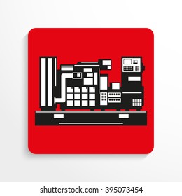 Industrial equipment. Machine. Vector icon.