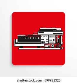 Industrial equipment. Machine. Vector icon.