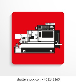 Industrial equipment. Machine. Vector icon.