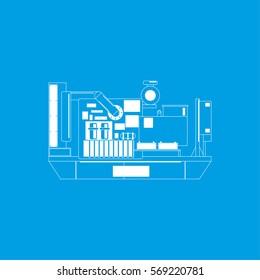 Industrial equipment. Machine. Vector icon.
