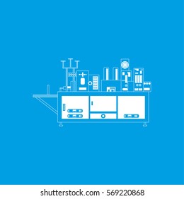 Industrial equipment. Machine. Vector icon.