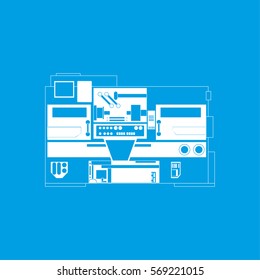 Industrial equipment. Machine. Vector icon.