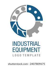 Maquinaria y equipo industrial Plantilla del logotipo de piezas - segmentaria, circular y simétrica