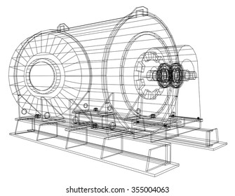 Industrial equipment oil and gas motor. Created illustration of 3d.