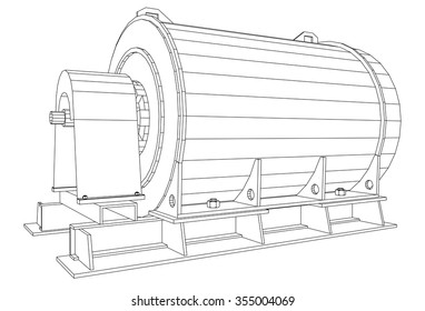 Industrial equipment oil and gas motor. Created illustration of 3d.