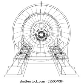 Industrial equipment oil and gas motor. Created illustration of 3d.