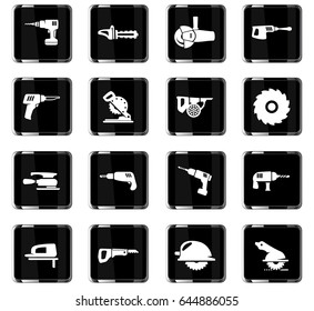 industrial equipment vector icons for user interface design