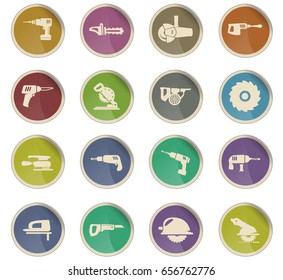 industrial equipment vector icons for user interface design