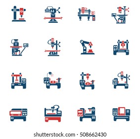 industrial equipment web icons for user interface design