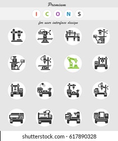 Industrial Equipment Web Icons For User Interface Design