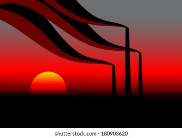 Industrial evening sky  