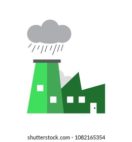 Industrial fabric, pollution flat vector icon