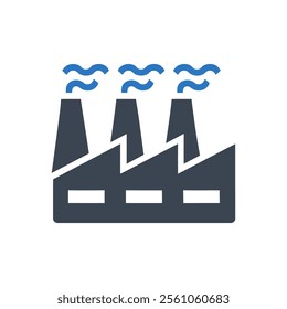 Industrial Facility Icon On White Background