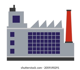 Industrial factories city building station technology factory plants and manufacturing houses of the modern city.