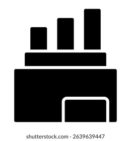 Industrial factories vector icons. Factory icon illustration. Industry power, chemical manufacturing building warehouse nuclear energy plant. 