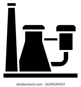 Industrial factories vector icons. Factory icon illustration. Industry power, chemical manufacturing building warehouse nuclear energy plant. 