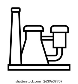 Industrial factories vector icons. Factory icon illustration. Industry power, chemical manufacturing building warehouse nuclear energy plant. 