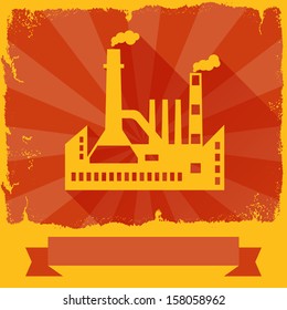 Industrial factory building background.