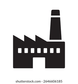 Ícone de glifo de construção de fábrica industrial para a usina de fabricação e instalação de produção vetor gráfico ilustração vetor ícone de glifo sólido