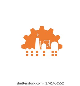 industrial factory building icon vector illustration design template