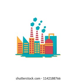 Industrial Factory Building Paper Art Style Stock Vector (Royalty Free ...