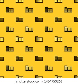 Industrial factory building pattern seamless vector repeat geometric yellow for any design