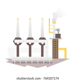 industrial factory building and plant. Industrial city construction vector illustrations