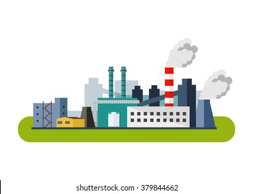 Industrial Factory Buildings Smoke Stacks Factory Stock Vector (Royalty ...